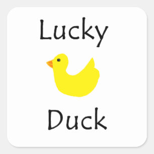 Lucky Duck Quadratischer Aufkleber