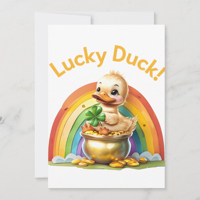 "Lucky Duck" St. Patrick's Day Einladung (Vorderseite)