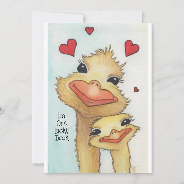 Lucky Duck Valentine Feiertagskarte (Vorderseite)