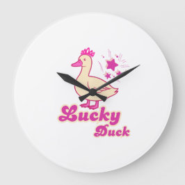 Lucky Duck women T-shirt Modern Design Große Wanduhr