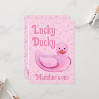 Lucky Ducky Einladung zum ersten Geburtstag