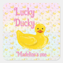 Lucky Ducky Einladung zum ersten Geburtstag