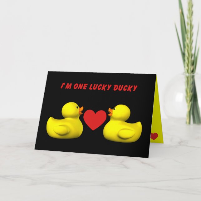 Lucky Ducky Feiertagskarte (Vorderseite)