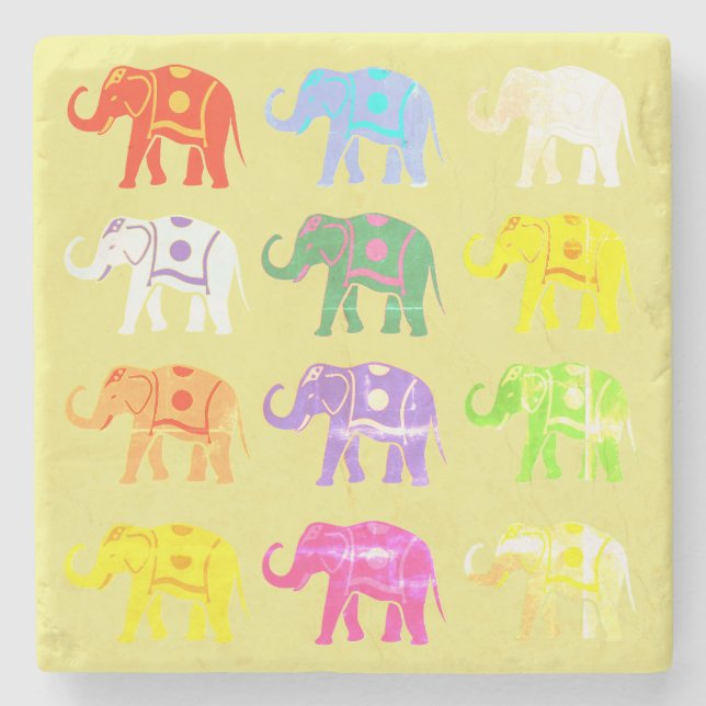 Lucky Elephant Steinuntersetzer (Vorderseite)