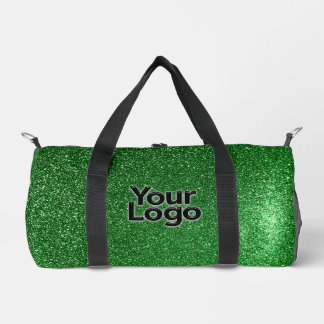 Lucky Emerald Green Glitzer Luxus Business Logo Duffle Bag