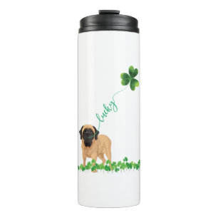 Lucky English Ma Dog Kleeblatt St Patrick Tag Thermosbecher