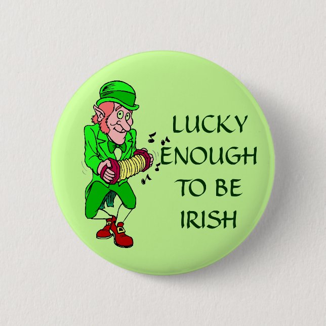 Lucky Enough to be Irish Leprechaun Button (Vorderseite)