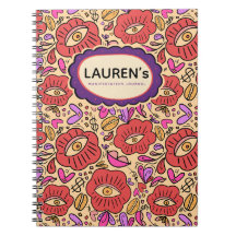 Lucky Eye Blumenmuster Spiral Foto Notizbuch