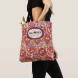 Lucky Eye Floral Pattern<br><div class="desc">Carry creativity, protection, and positive energy wherever you go with this vibrant tote bag featuring the Lucky Eye Floral pattern by Joyce Richards. This bold modern folk art design blends stylized florals with symbolic protective eyes and playful decorative elements inspired by themes of abundance, intuition, and good fortune. The lively...</div>