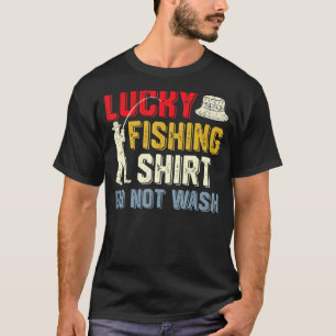 Lucky Fischen T-Shirt Funny Fishing Sprichwort Män