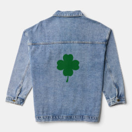 Lucky Four Leaf Clover Denim Jacket Charm Jeansjacke