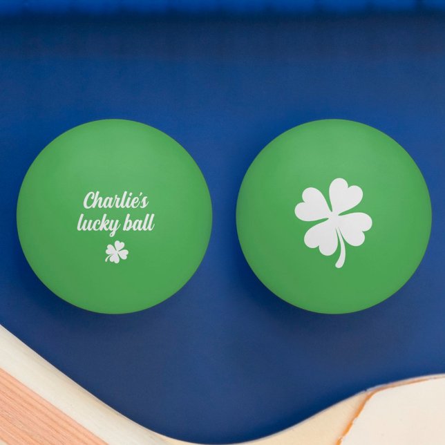 Lucky four leaf clover green tischtennisball (Lucky four leaf clover green ping pong ball)