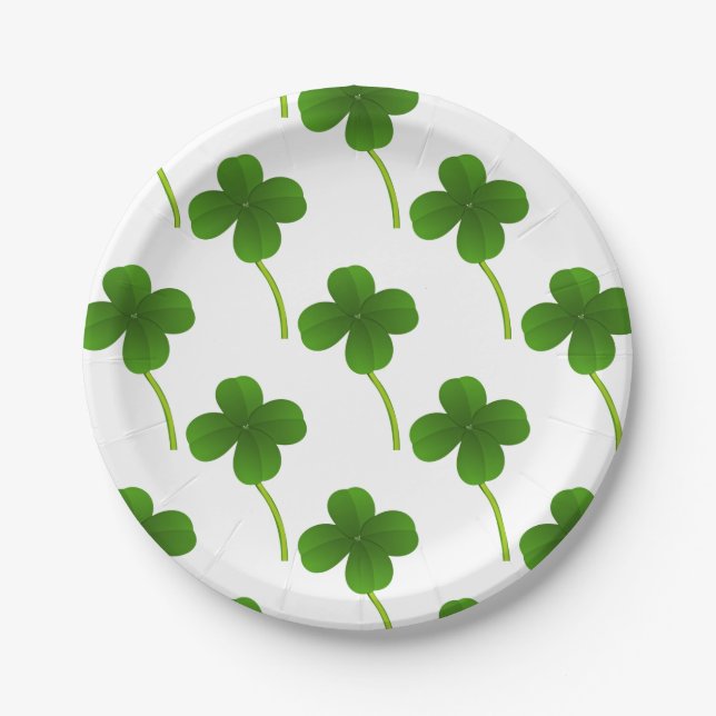 Lucky Four Leaf Clovers Pappteller (Vorderseite)