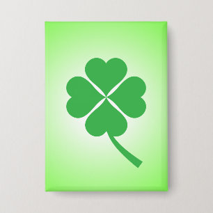 Lucky Four Leaf Kleeblatt Design-87906 Button