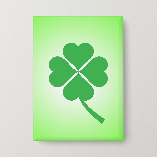 Lucky Four Leaf Kleeblatt Design-87906 Button (Vorderseite)