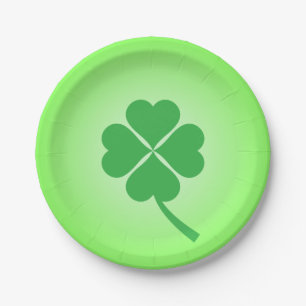 Lucky Four Leaf Kleeblatt Design-87906 Pappteller