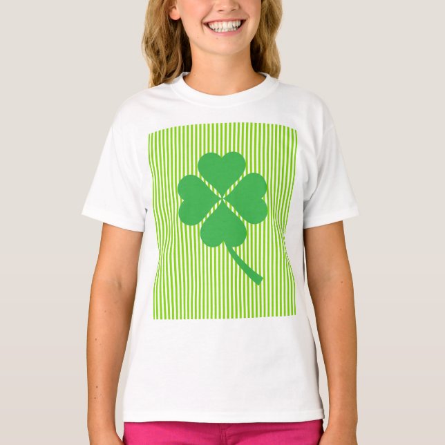 Lucky Four Leaf Kleeblatt Design-87906 T-Shirt (Vorderseite)