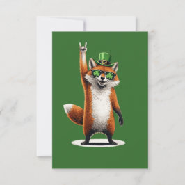 Lucky Fox Shamrock Sunglasses St Patrick's day Dankeskarte