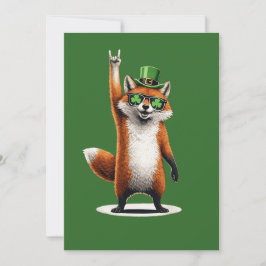 Lucky Fox Shamrock Sunglasses St Patrick's day Dankeskarte