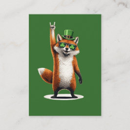 Lucky Fox Shamrock Sunglasses St Patrick's day Visitenkarte