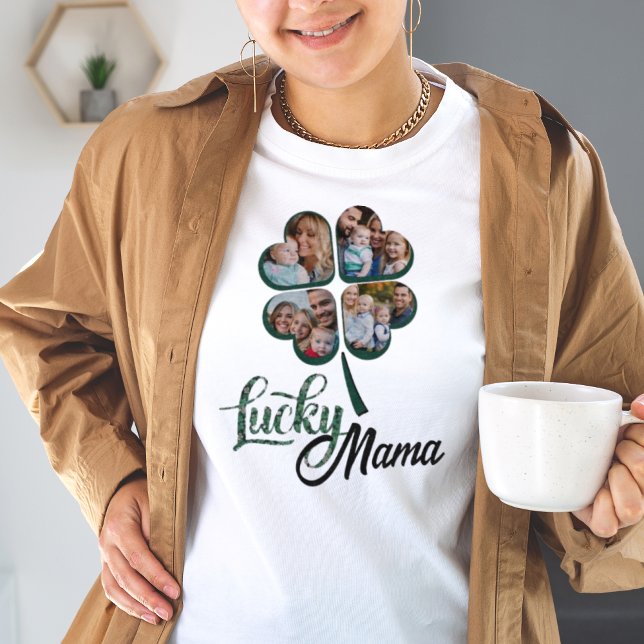 Lucky Fügen Sie Ihr eigenes Foto 4 Blatt Klee St P T-Shirt (Von Creator hochgeladen)