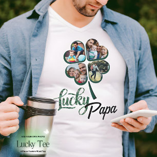 Lucky Fügen Sie Ihr eigenes Foto 4 Blatt Klee St P T-Shirt