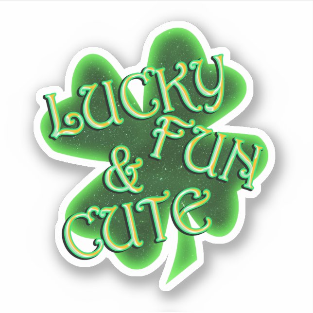 Lucky Fun Cute St. Patrick's Day Aufkleber (Vorderseite)