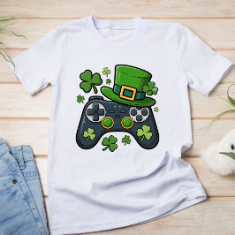 Lucky Gamer St Patrick's Day Video Game Controller T-Shirt