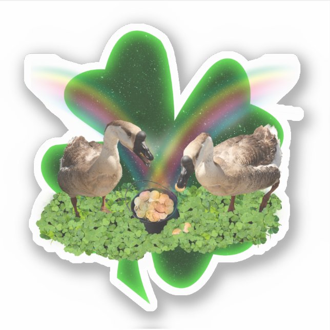 Lucky Geese St. Patrick's Day Aufkleber (Vorderseite)
