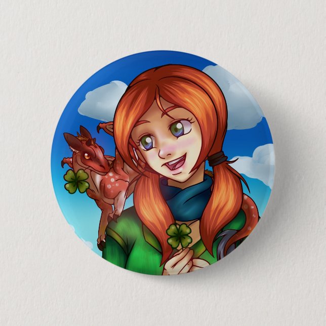 Lucky Girl Button (Vorderseite)