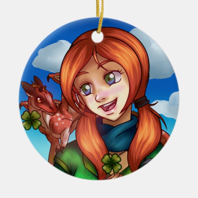 Lucky Girl Keramik Ornament (Vorne)