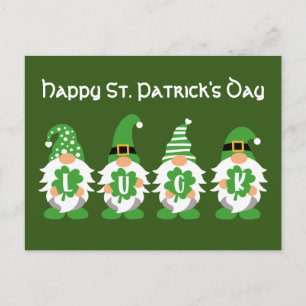 Lucky Gnomes St Patricks Day Postkarte