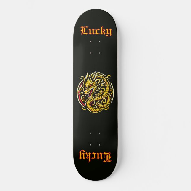 Lucky Golden Dragon Skateboard (Vorderseite)