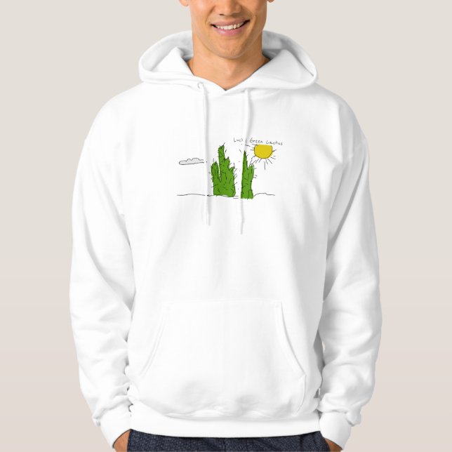 Lucky Green Cactus Doodle Funky Hoodie (Vorderseite)