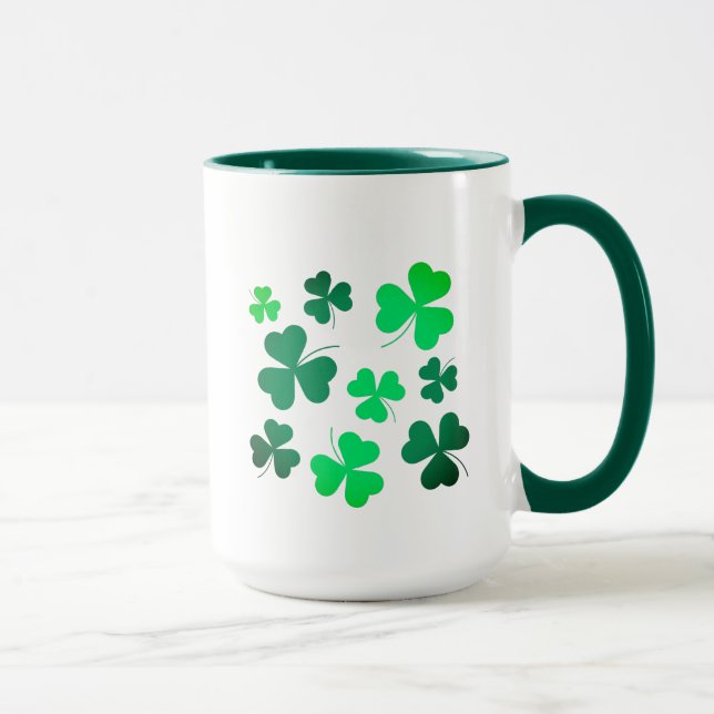 Lucky Green Clover Kleeblatt Irland Tasse (Rechts)