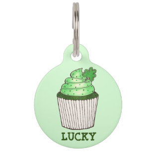 Lucky Green Cupcake Kleeblatt St. Paddy's Day Haustiermarke