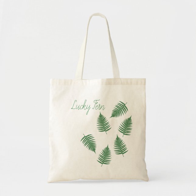 Lucky Green Fern Muster Tote Bag Tragetasche (Vorne)