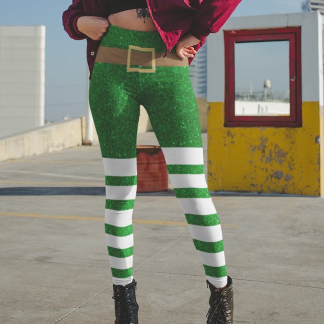 Lucky Green Glitzer Leprechaun St. Patrick's Day Leggings (Von Creator hochgeladen)