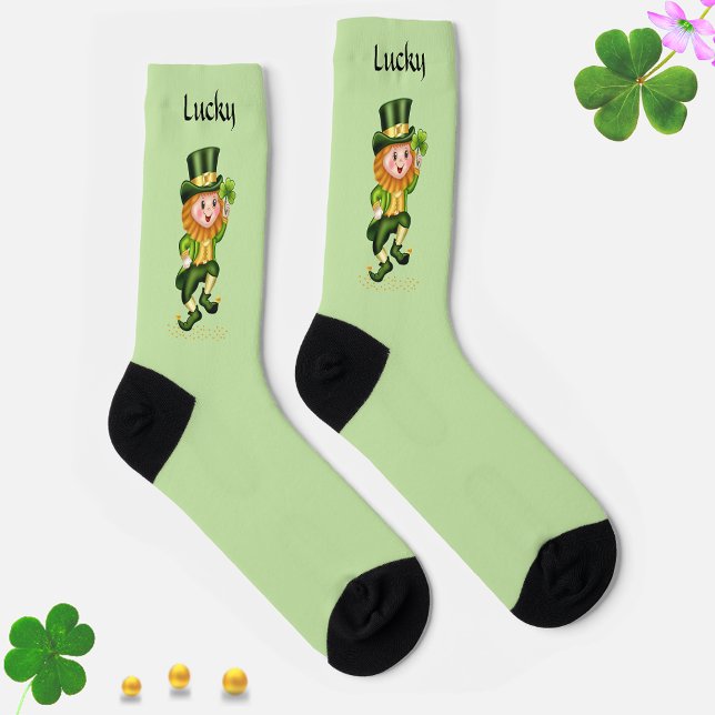 Lucky Green Gnome auf Light Green Socken (Von Creator hochgeladen)