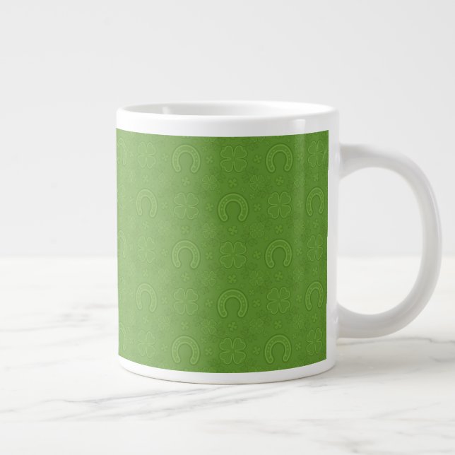 Lucky Green Icons Muster Jumbo-Tasse (Rechts)