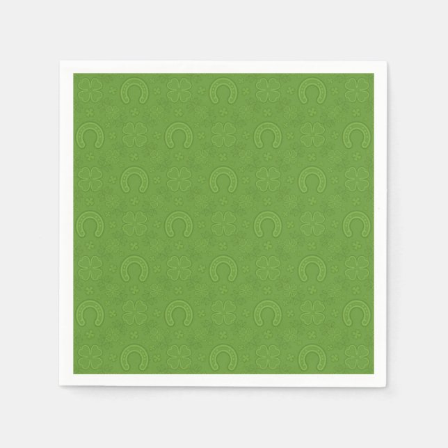 Lucky Green Icons Pattern Serviette (Vorderseite)
