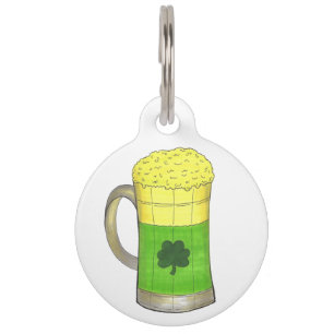 Lucky Green Kleeblatt Clover Beer Tasse Dock Tag Haustiermarke