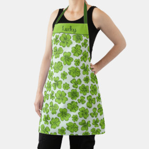 Lucky Green Kleeblatt Clovers Design Schürze