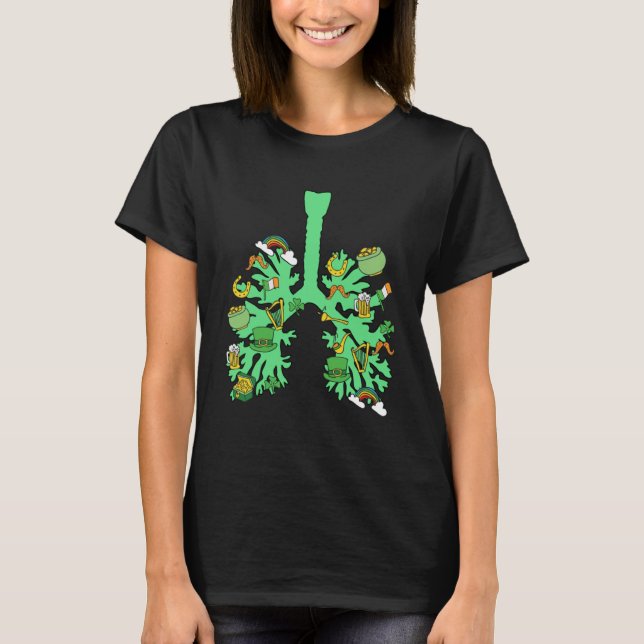 Lucky Green Lungs Atemtherapeut RT St Patr T-Shirt (Vorderseite)
