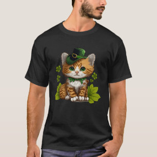Lucky Green Proud Irish St Patricks Day Cat T-Shirt