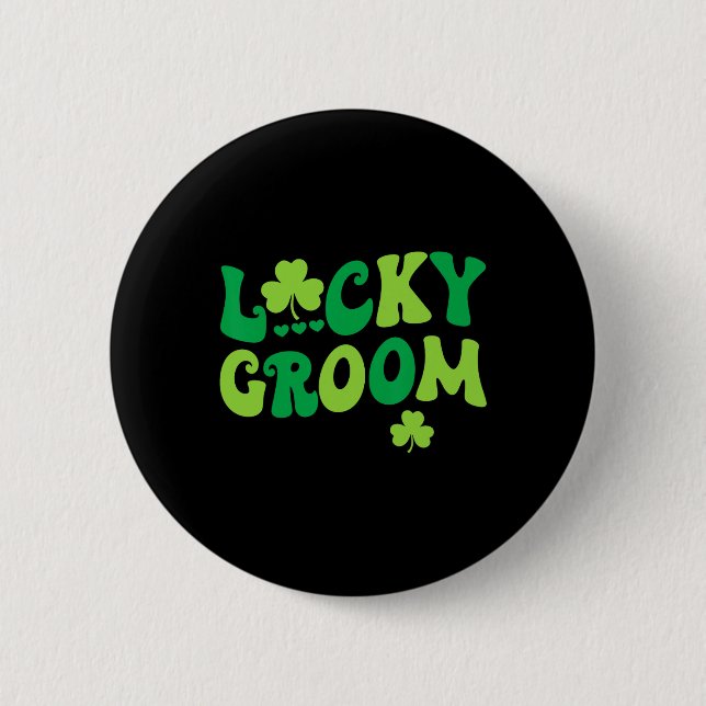 Lucky Groom Bride Paare Matching Wedding St Patr Button (Vorderseite)