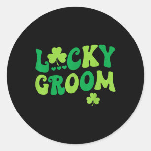 Lucky Groom Bride Paare Matching Wedding St Patr Runder Aufkleber