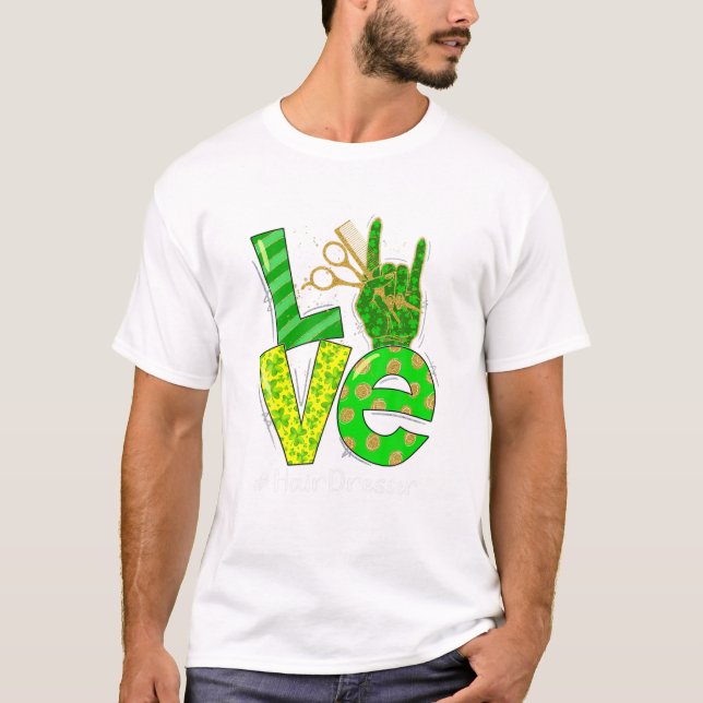 Lucky Hair Dresser Shamrock T-Shirt (Vorderseite)