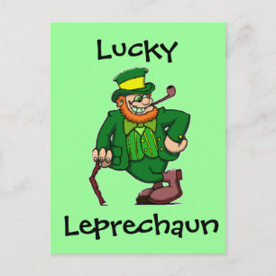 Lucky Happy Irish Leprechaun Postkarte