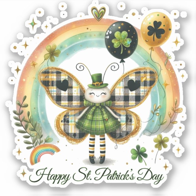Lucky Happy St. Patrick’s Day Sticker (Vorderseite)
